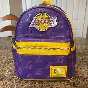 Loungefly Purple and Yellow Los Angeles Lakers Backpack
